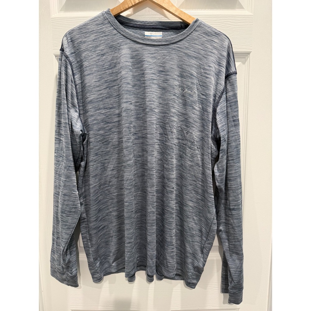 Columbia Mens Blue Space Dye Performance Long Sleeve Shirt XL XM0490 Outdoor